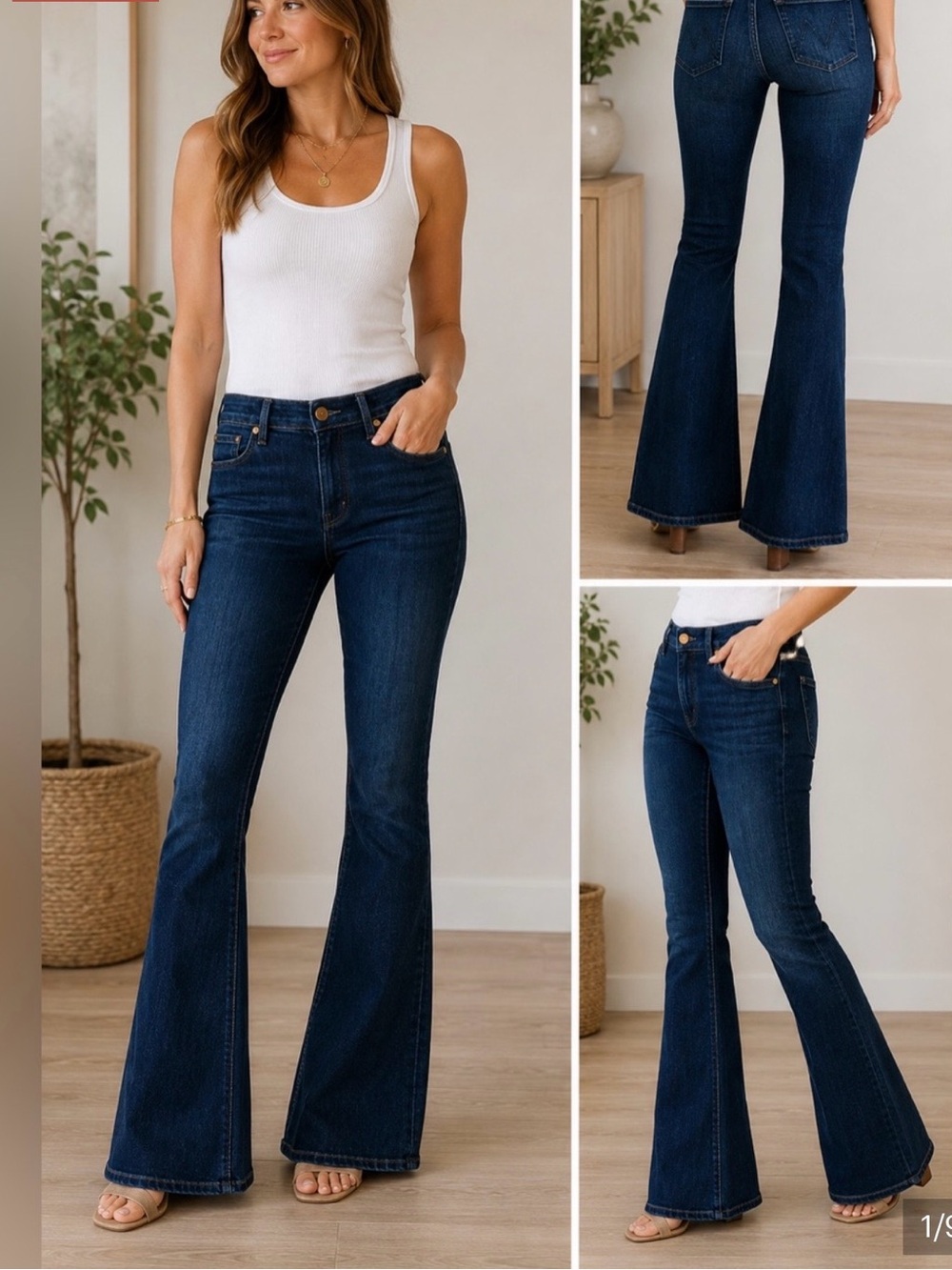 Mother High-Rise Dark Blue bootcut jeans for Women